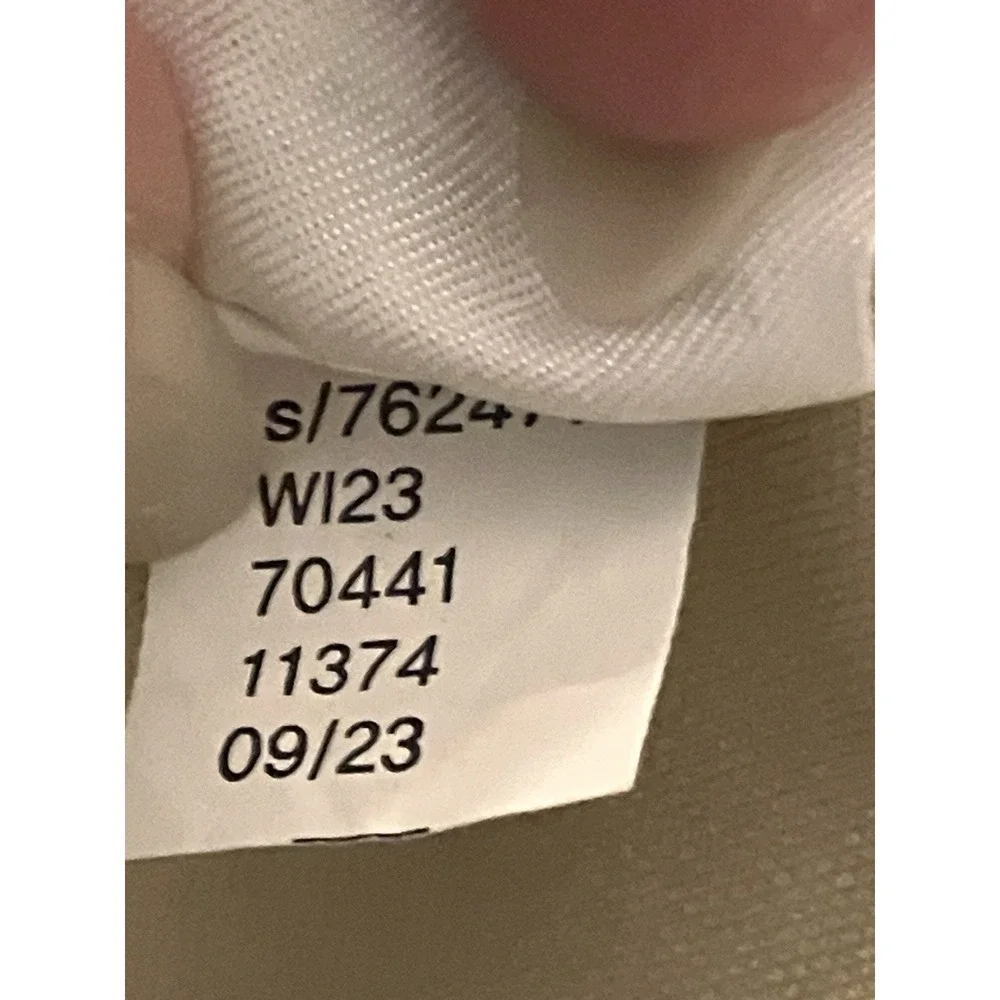 LOFT Curvy Dress Pants 16P Wide Leg Khaki Knit Pull On Gold Buttons Office - Picture 8 of 8